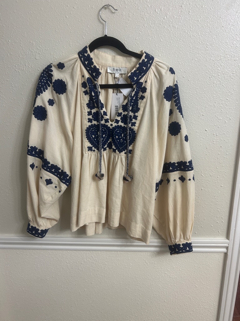 Sea New York Holly Soutache Long Sleeve Top